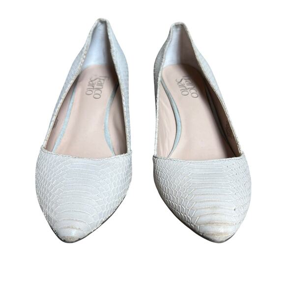 Franco Sarto Frankie Taupe Greige Reptile Wedge Pumps Size 7.5 - Picture 2 of 11